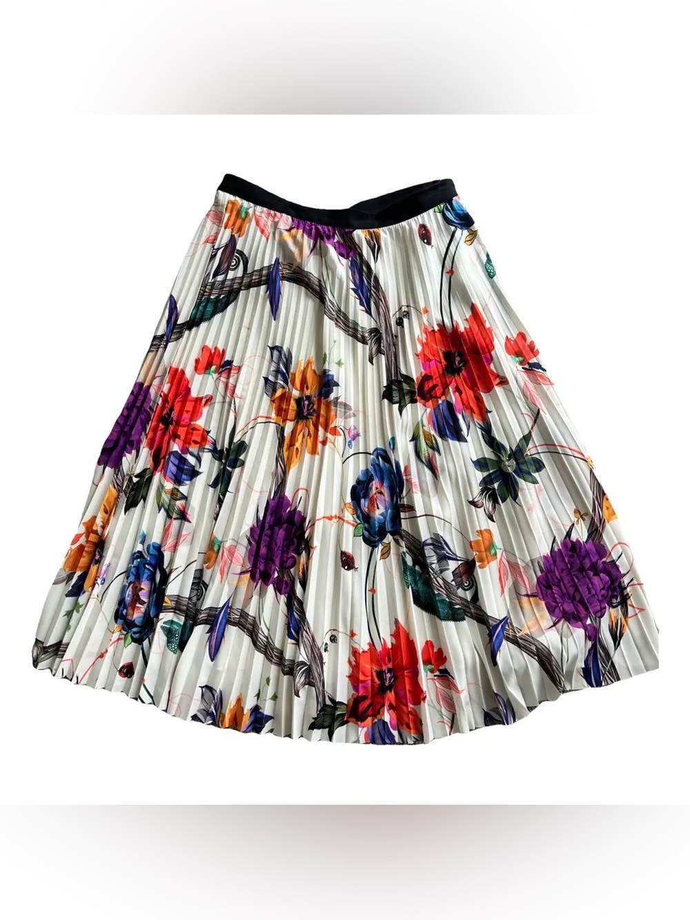 Reiss Mya Iguana Knife Pleated
Midi Skirt. Size 6. Ivory. - Picture 7 of 14